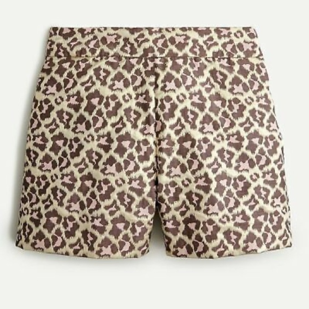 J Crew shorts in metallic leopard jacquard